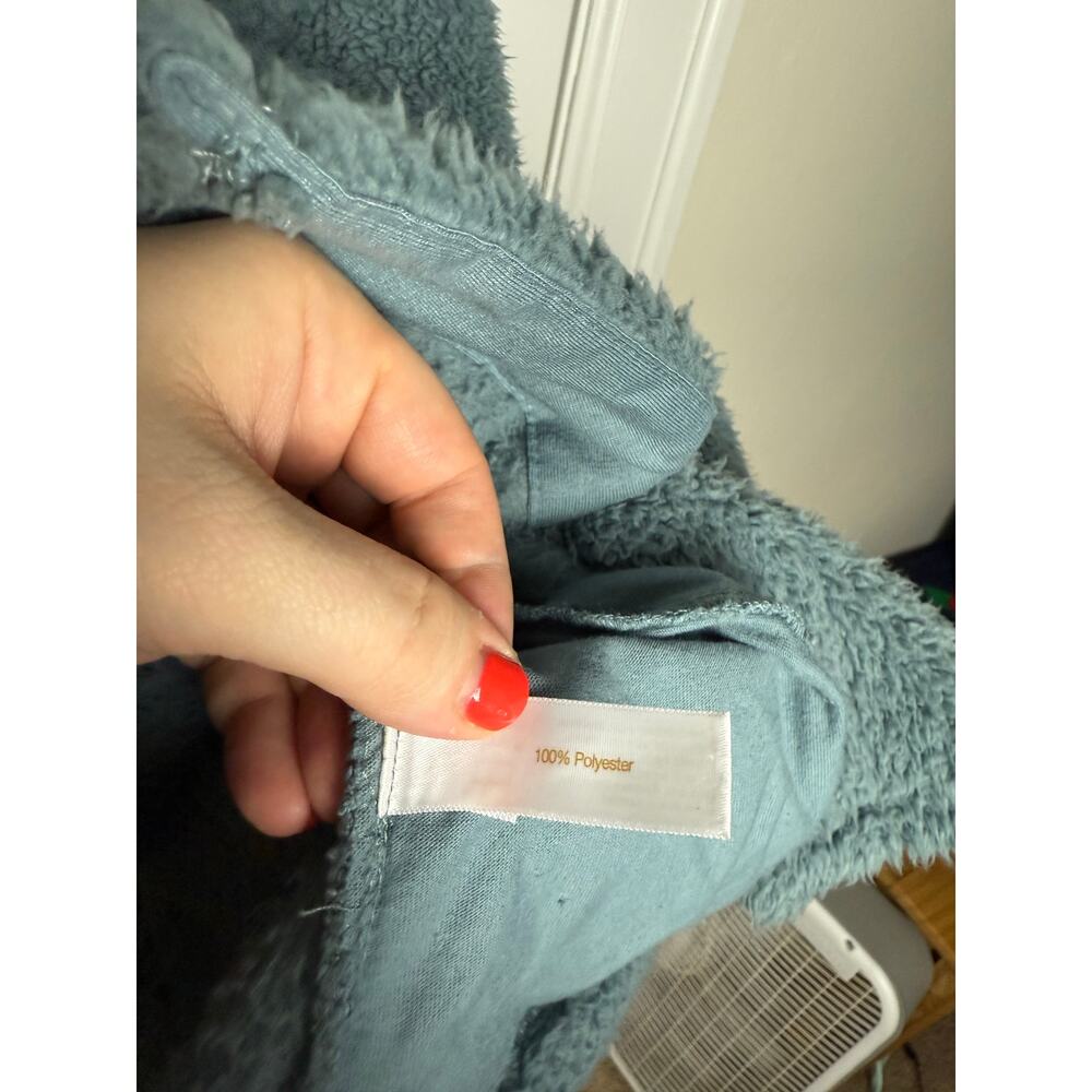 Ugg Teal Blue Fleece Sherpa Shacket Jacket Cozy Normcore Trucker Scandi Plus 3XL - Picture 3 of 5